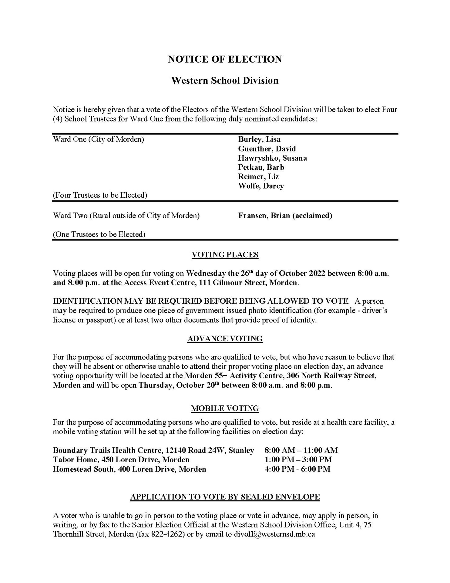 News Item Western School Division