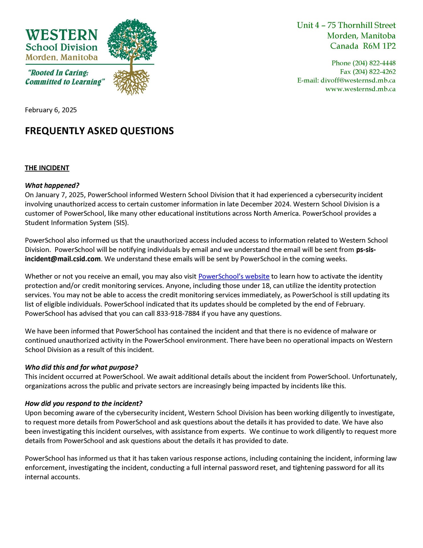 PowerSchool Incident - Frequently Asked Questions - Feb. 6, 2025_Page_1.jpg