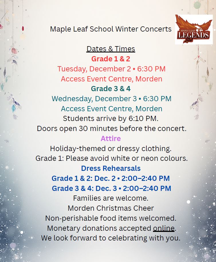 MLES Winter Concert Grade 1-4