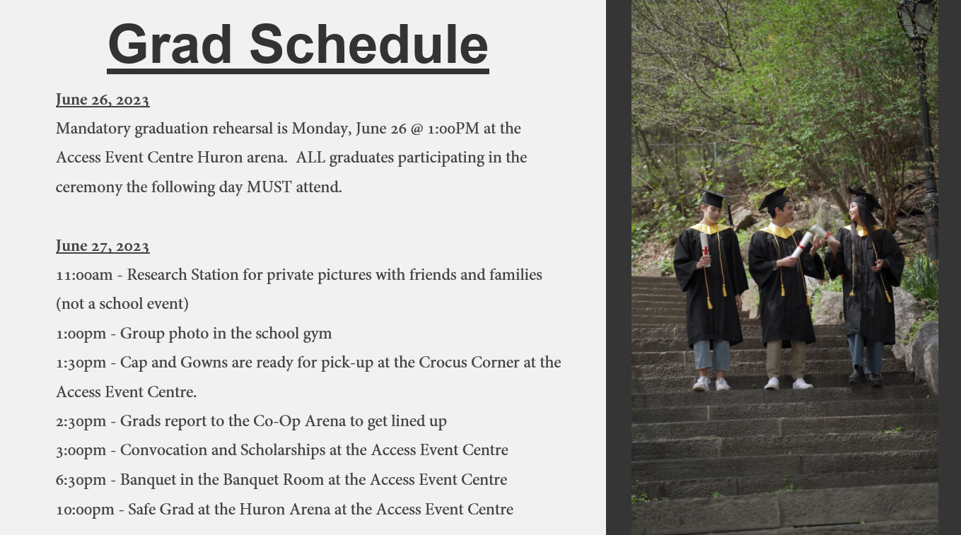 Grad Day Schedule
