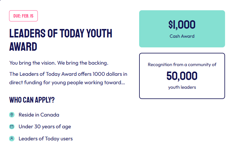 Leaders of Today scholarship.PNG