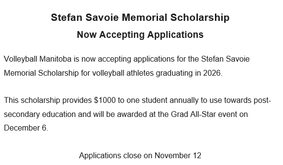 Stefan Savoie Memorial Scholarship notice.PNG